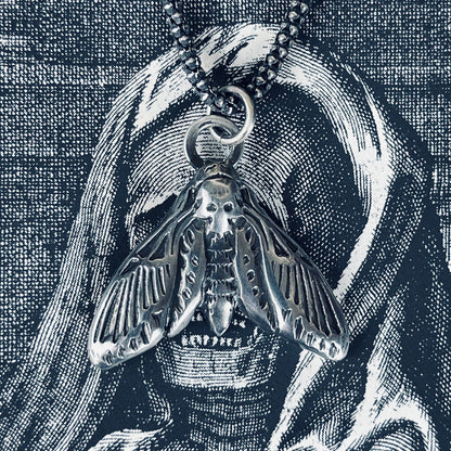 Death Head Hawk Moth Sterling Necklace