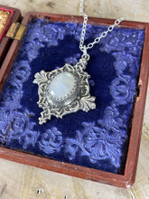 Load image into Gallery viewer, Victorian Filigree Sterling Moonstone Necklace
