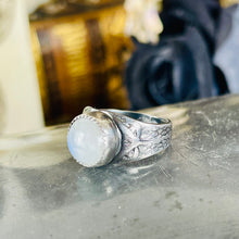 Load image into Gallery viewer, Horned Owl Sterling Ring w/ Stone of choice
