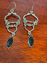 Load image into Gallery viewer, Gothic Victorian Floral Drop Onyx Earrings
