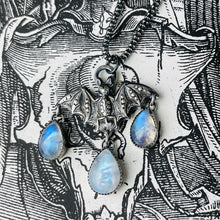 Load image into Gallery viewer, Gothic Victorian Bat Sterling Art Nouveau Necklace With Stone Options
