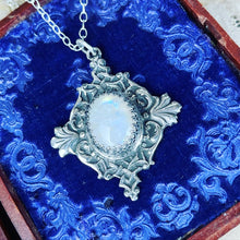 Load image into Gallery viewer, Victorian Filigree Sterling Moonstone Necklace
