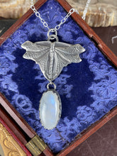 Load image into Gallery viewer, Dragonfly Moonstone Handmade Necklace Art Nouveau Sterling
