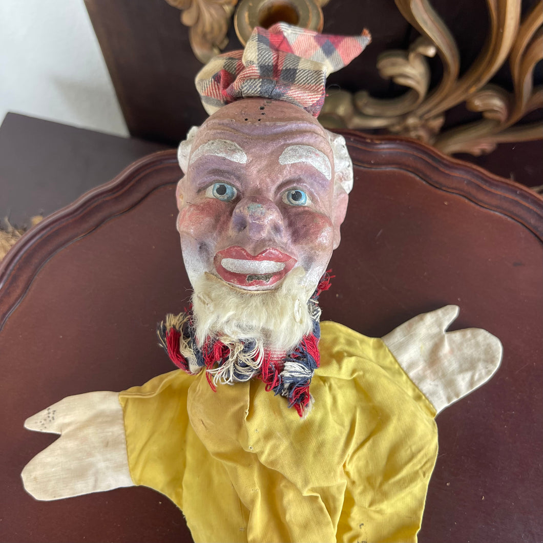 Antique French Hand Puppet White Beard