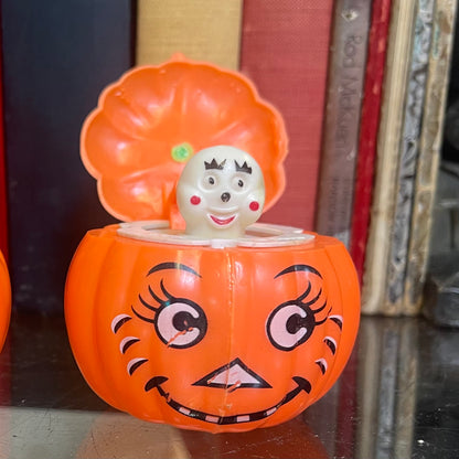Vintage Halloween Ghost Squeaking Pumpkin