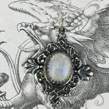 Load image into Gallery viewer, Victorian Filigree Sterling Moonstone Necklace
