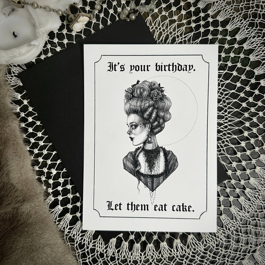Let Them Eat Cake Birthday Card - Caitlin McCarthy Art - Loved To Death