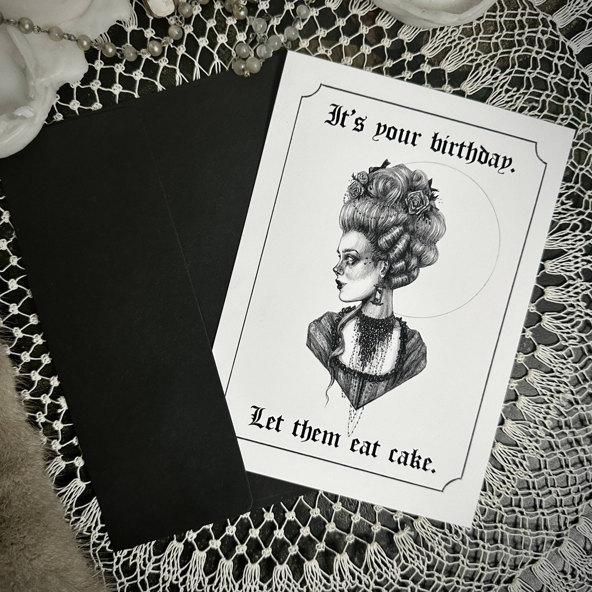 Let Them Eat Cake Birthday Card - Caitlin McCarthy Art - Loved To Death