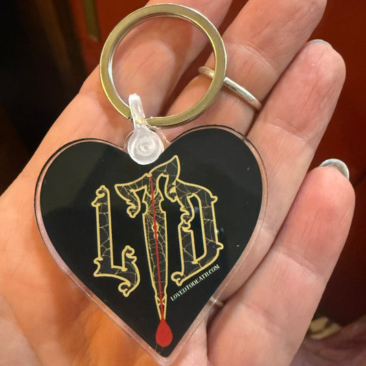 Loved To Death Black Heart Keychain - Loved To Death