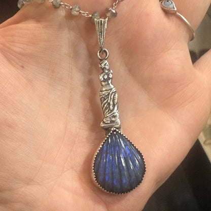 LTD Sterling Venus on Labradorite Shell Necklace - Loved To Death