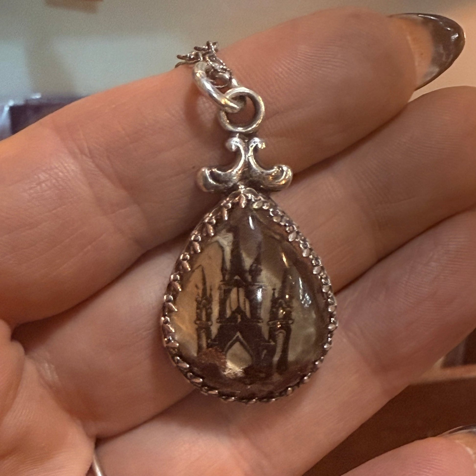 LTD Victorian Phantom Castle Sterling Handmade Necklace 1 - Loved To Death