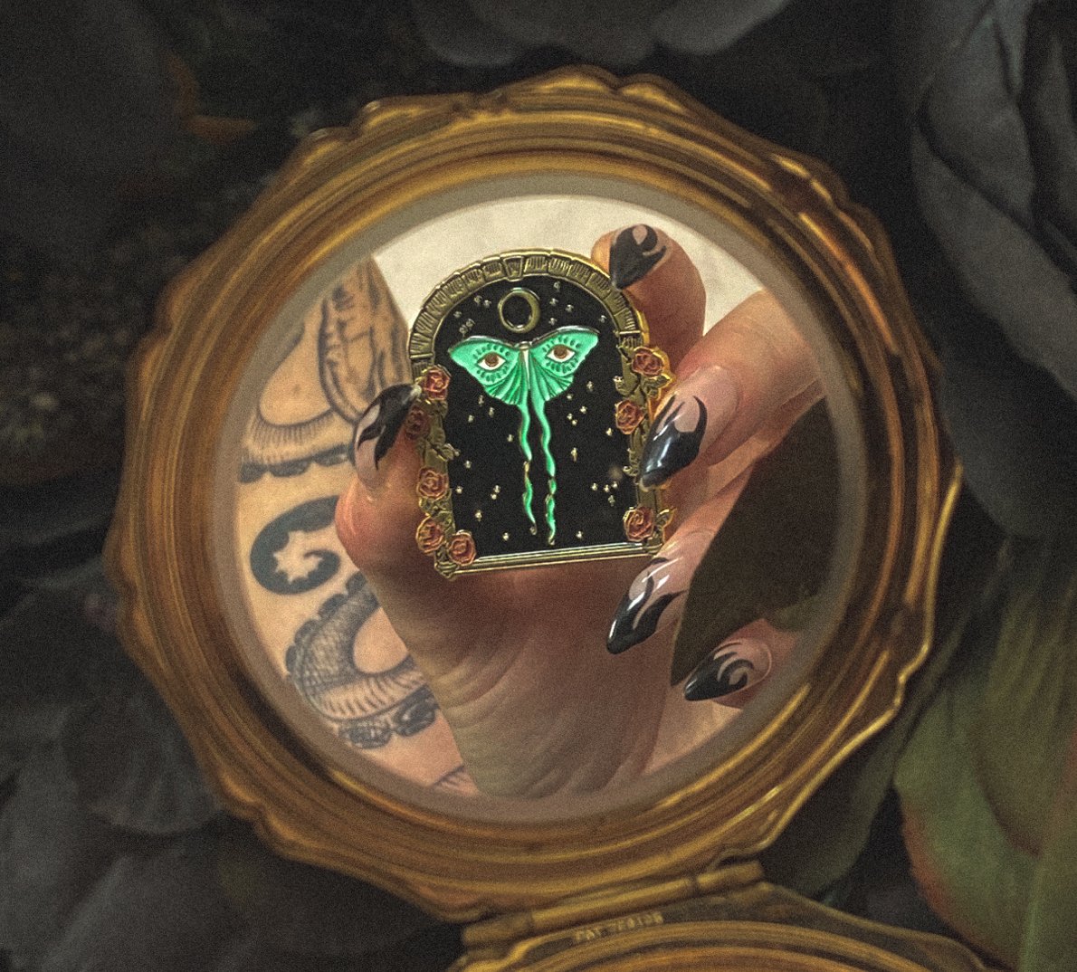 Luna Moth Enamel Pin - Loved To Death
