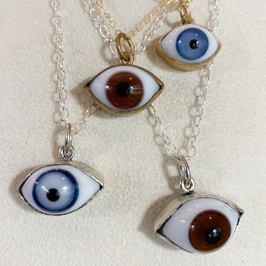 Mini Eye Necklace Sterling or Gold Filled - Loved To Death