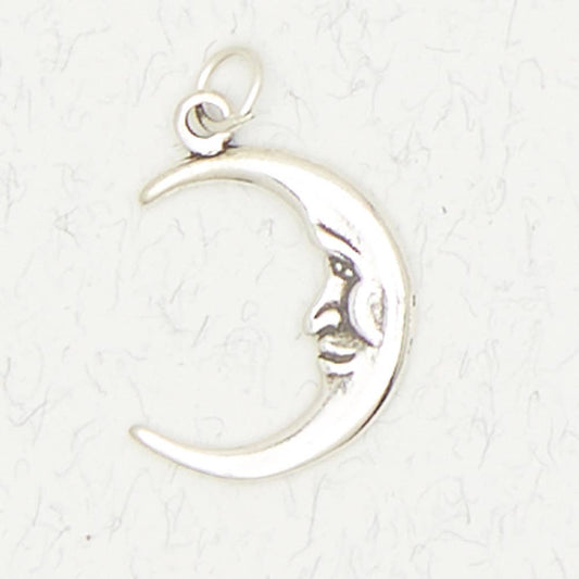 Moon Face Sterling Silver Necklace - Loved To Death