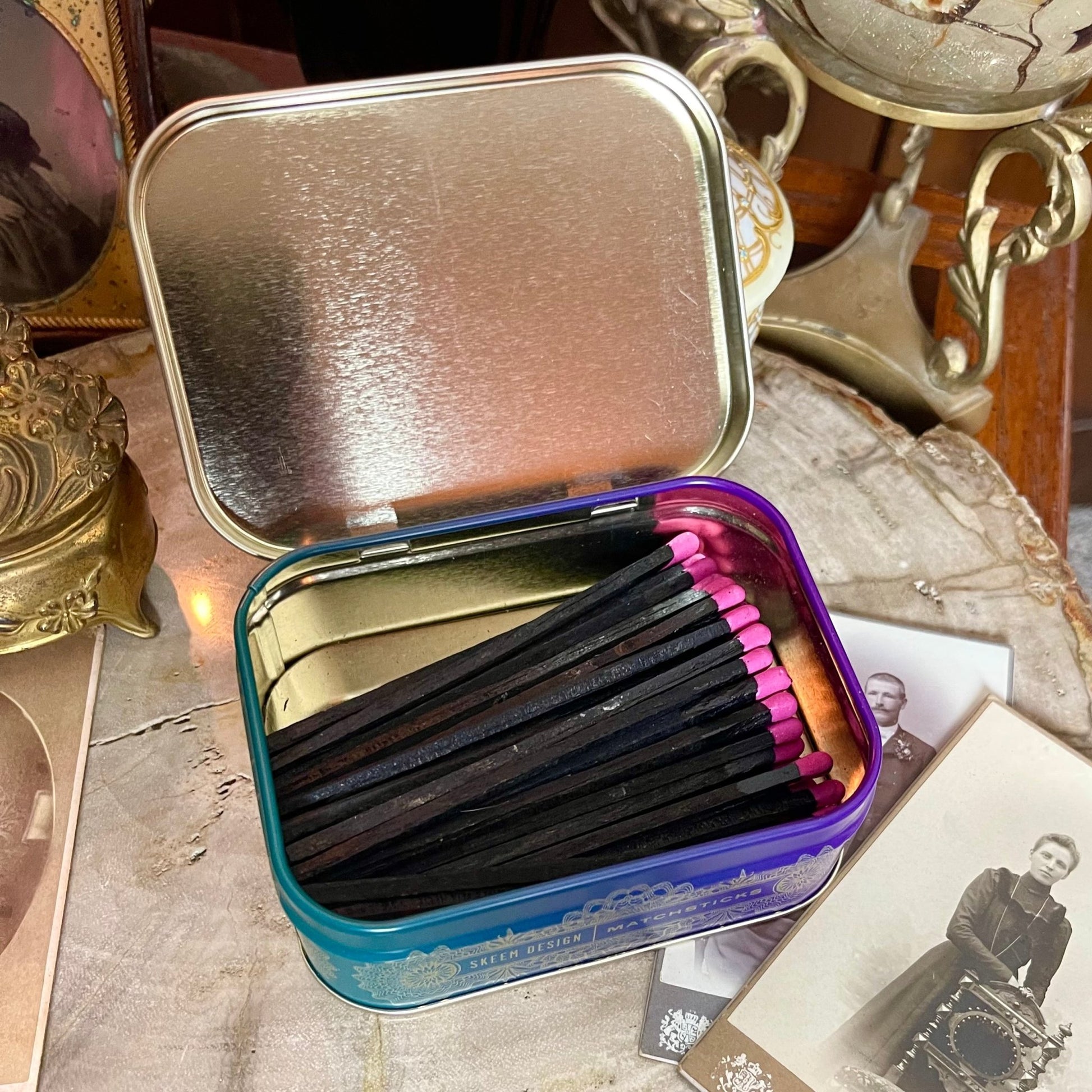 Peacock Match Tin - Loved To Death
