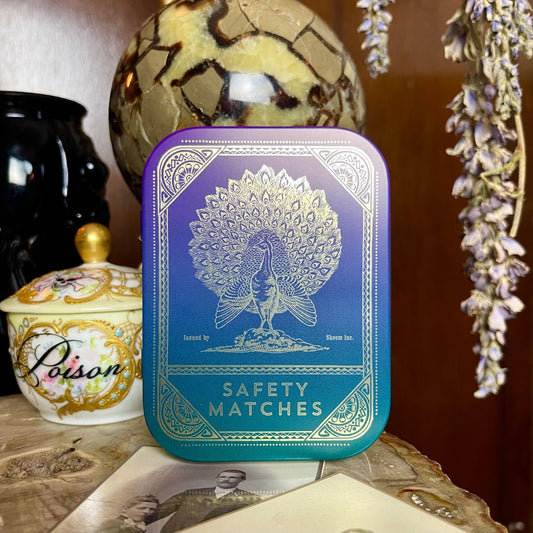 Peacock Match Tin - Loved To Death