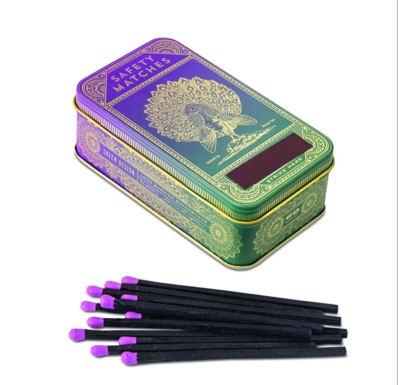 Peacock Match Tin - Loved To Death