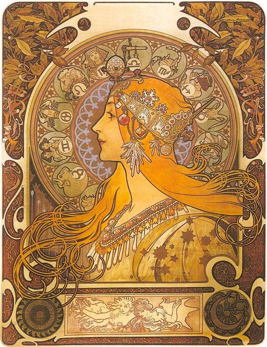 Postcard Art Nouveau Zodiac Woman AT - 297 - Loved To Death
