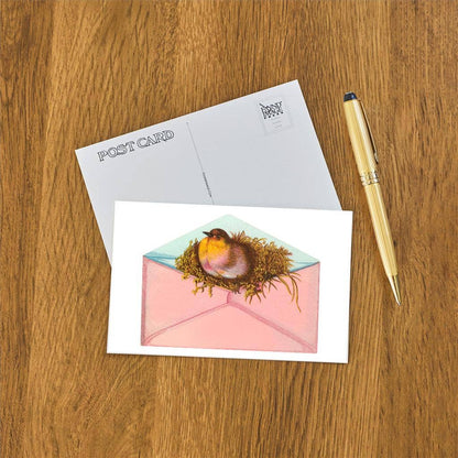 Postcard Bird and Nest in Envelope LT - 326 - Loved To Death