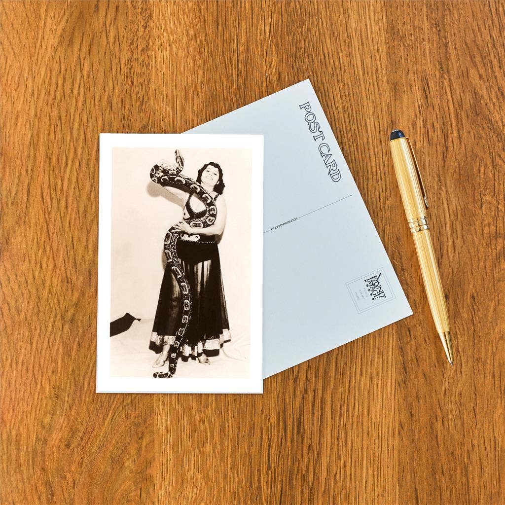 Postcard Circus Woman with Large Snake CI - 14 - Loved To Death