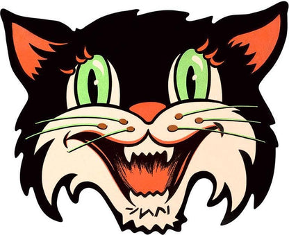 Postcard Crazed Black Cat Face HW - 234 - Loved To Death