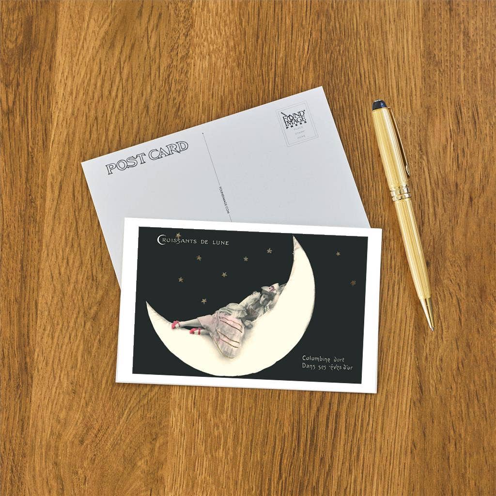 Postcard Crescent Moon, Sleeping Woman FE - 90 - Loved To Death