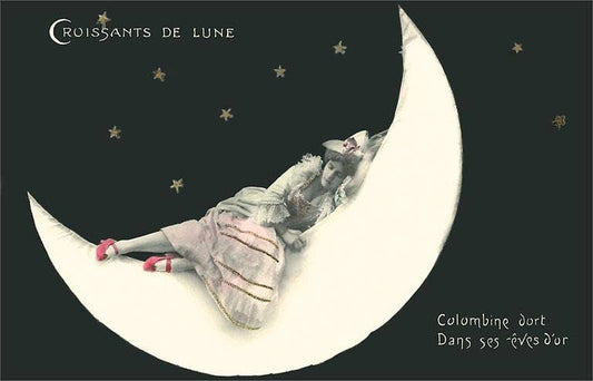Postcard Crescent Moon, Sleeping Woman FE - 90 - Loved To Death