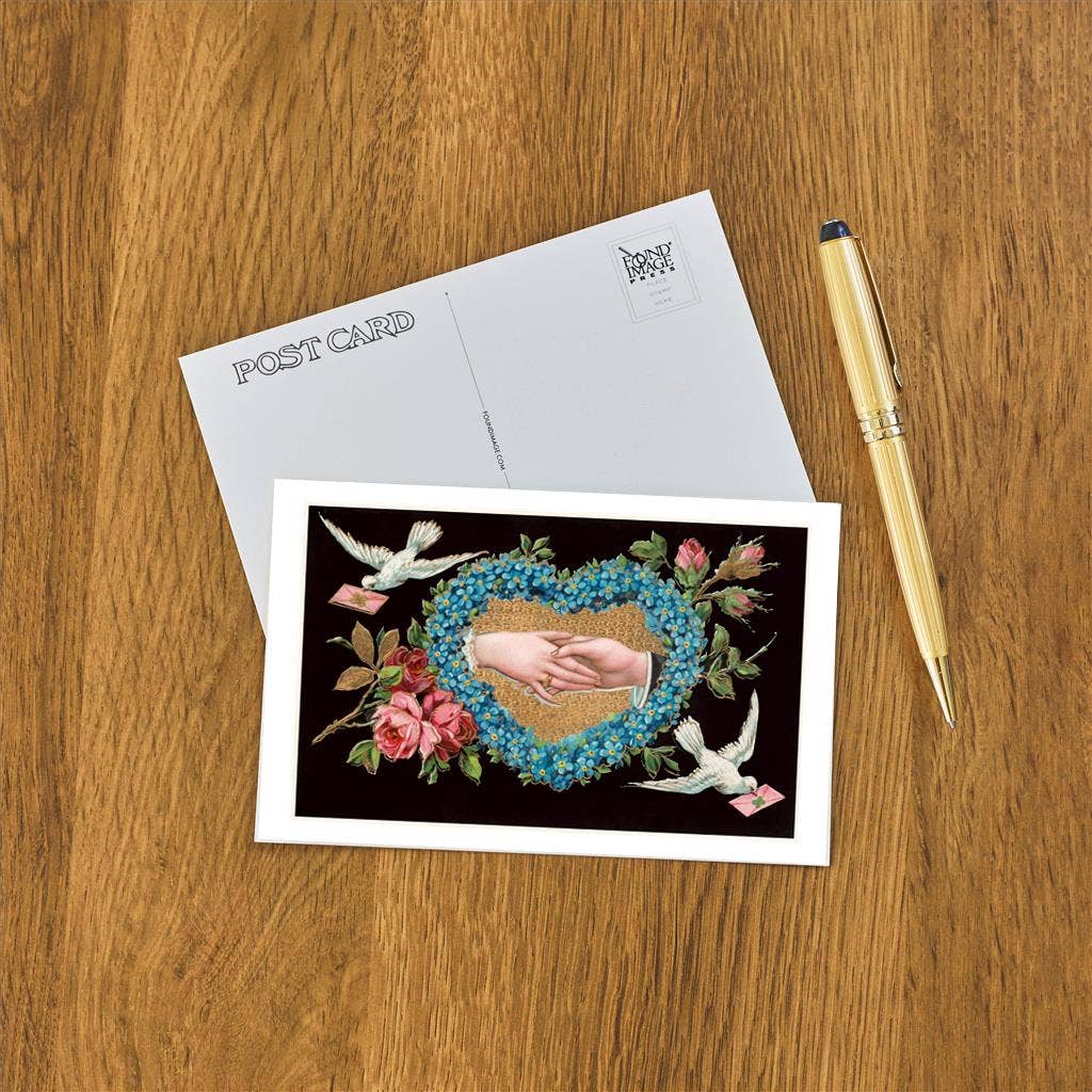 Postcard Flowery Handshake LT - 96 - Loved To Death