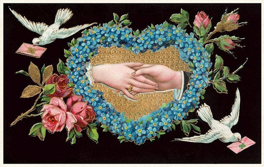 Postcard Flowery Handshake LT - 96 - Loved To Death