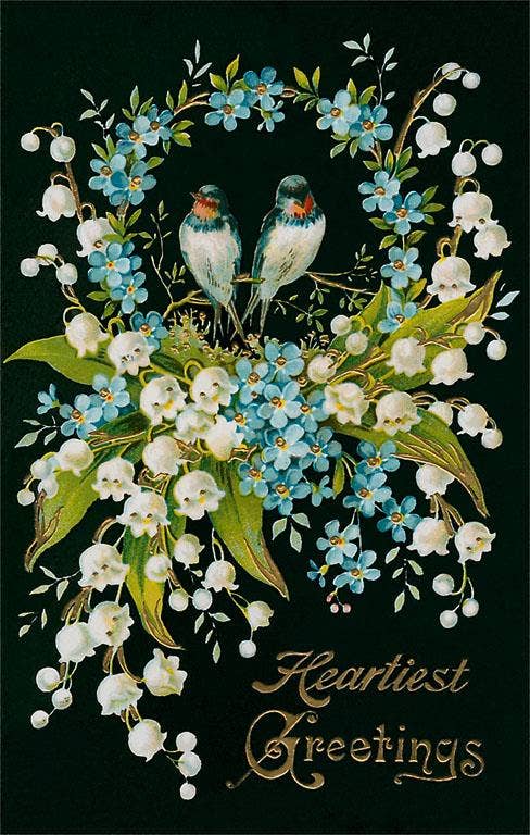 Postcard Heartiest Greetings, Vintage Bouquet IO - 292 - Loved To Death