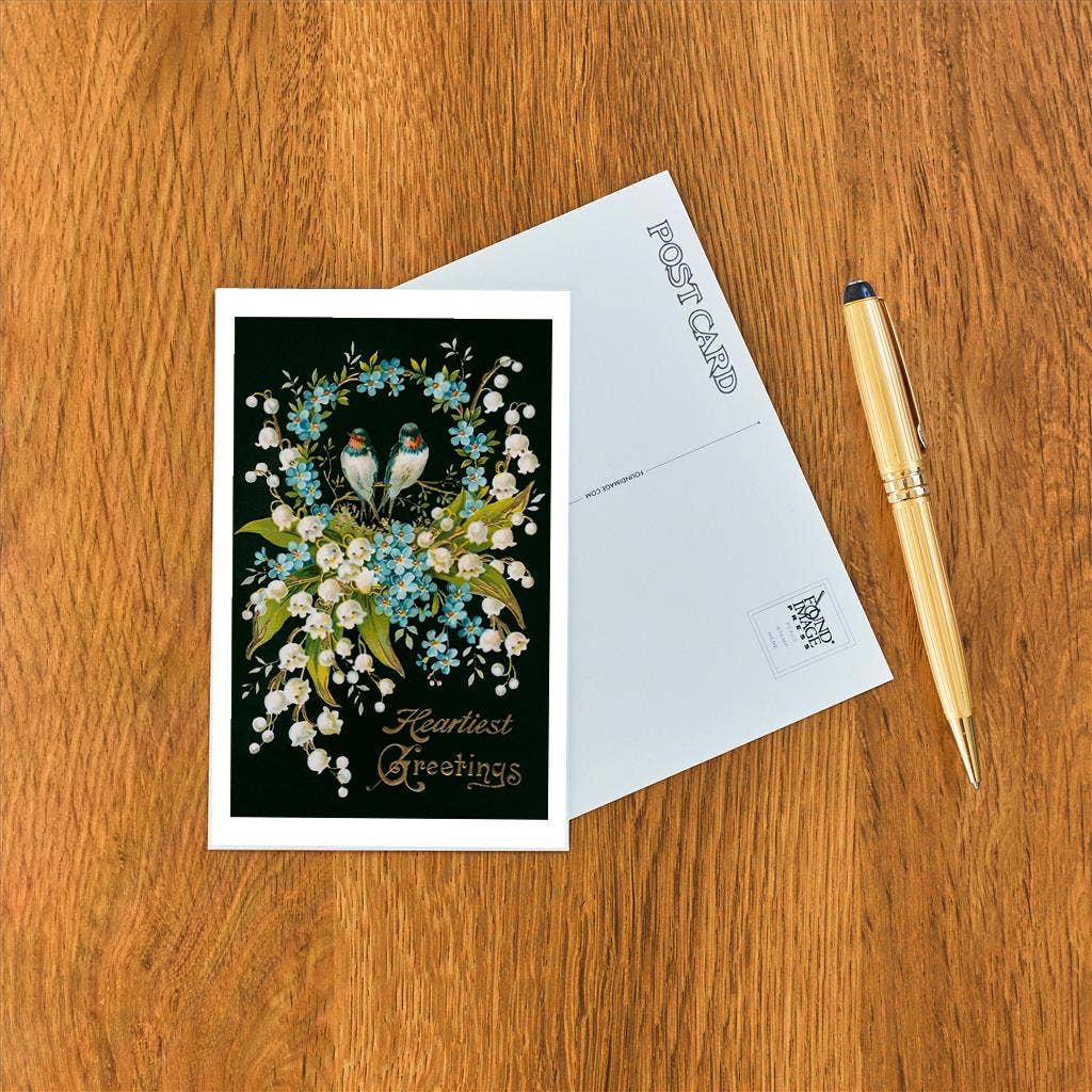Postcard Heartiest Greetings, Vintage Bouquet IO - 292 - Loved To Death