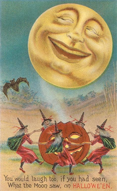 Postcard Laughing Moon, Witches HW - 243 - Loved To Death