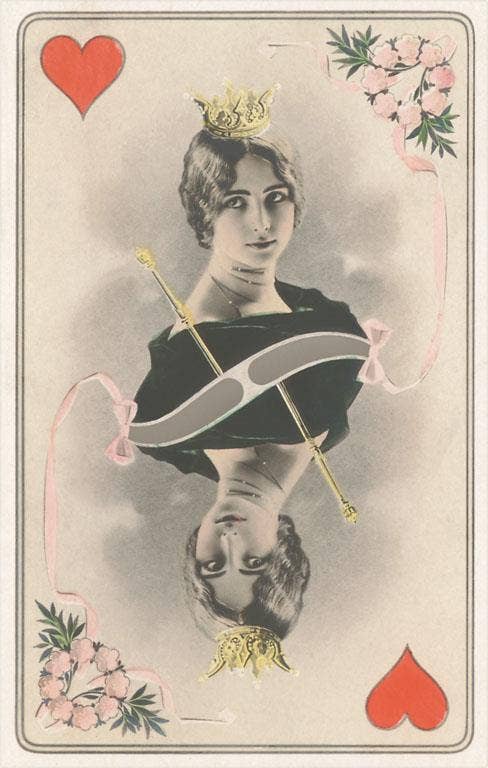 Postcard Queen of Hearts Playing Card VL - 464 - Loved To Death