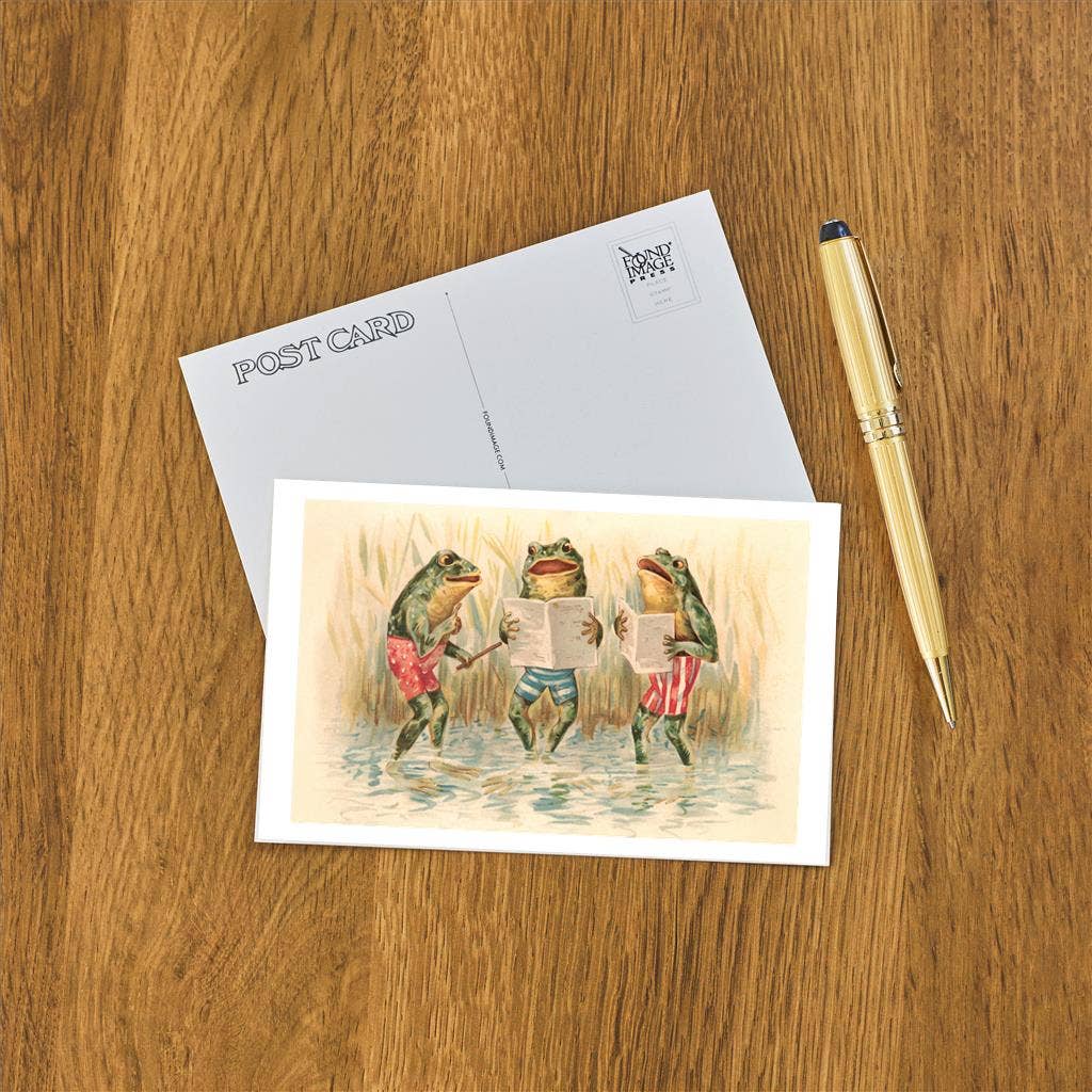Postcard Singing Frogs MS - 351 - Loved To Death