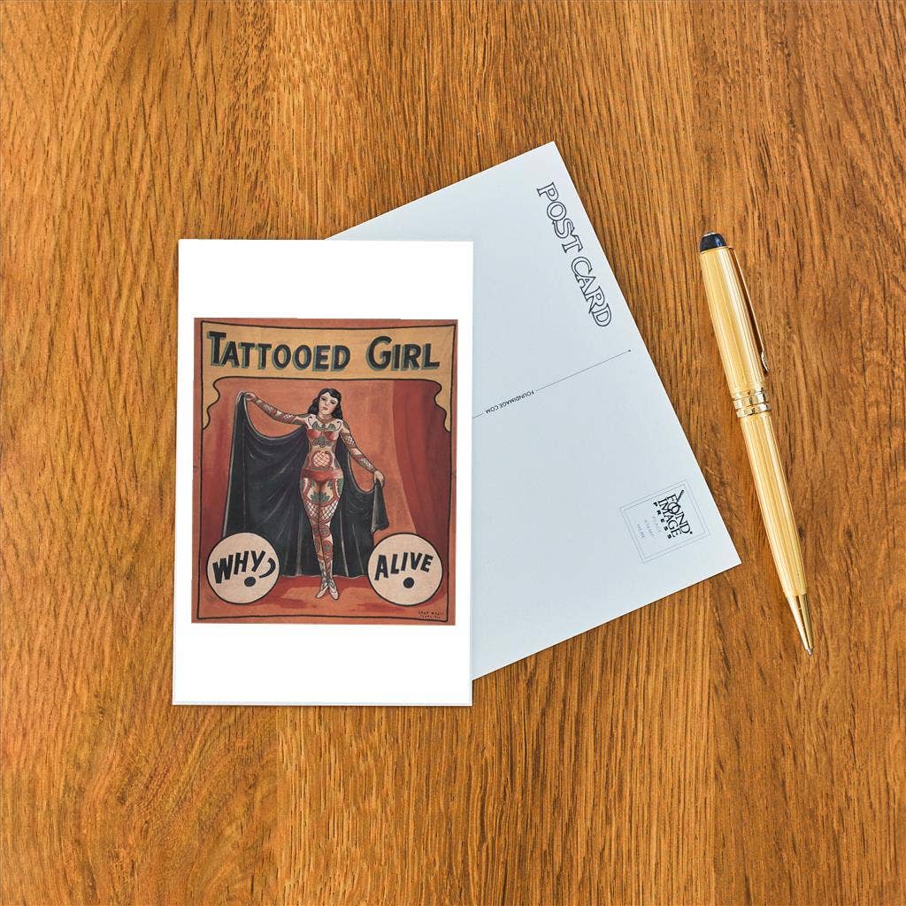 Postcard Tattooed Girl AM - 799 - Loved To Death