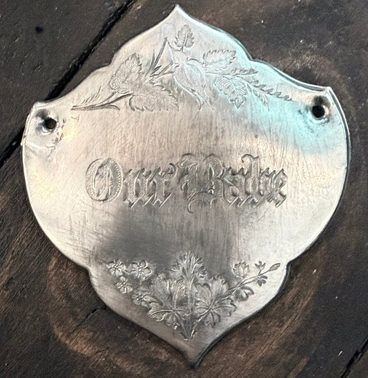 Rare Victorian Our Babe Coffin Plaque - Loved To Death