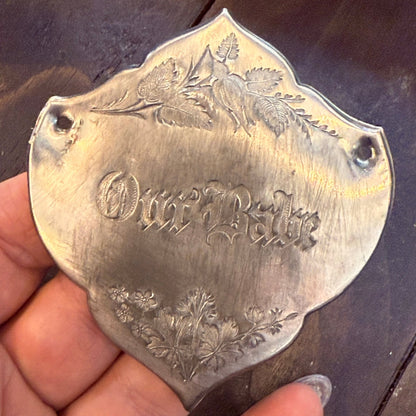Rare Victorian Our Babe Coffin Plaque - Loved To Death