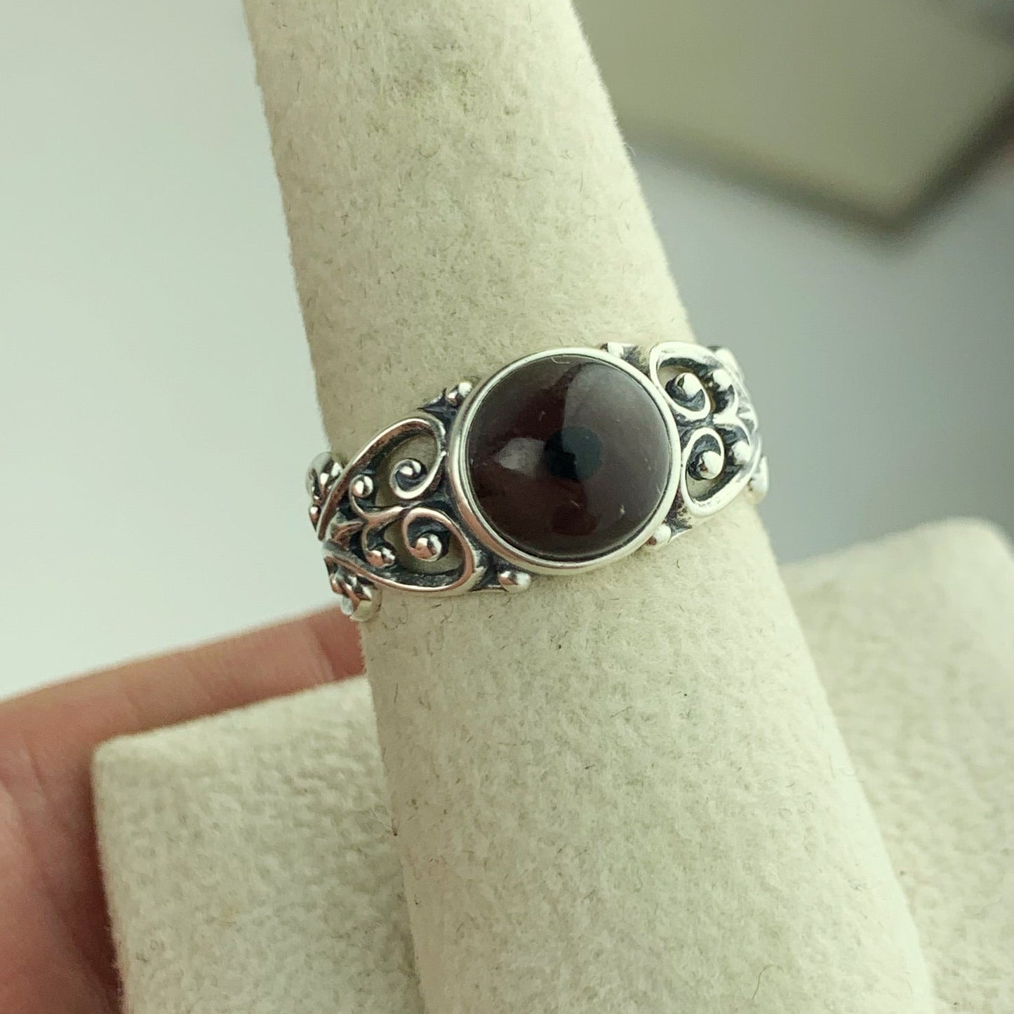 Raven Eye Sterling Ring Glass Taxidermy Eye - Loved To Death