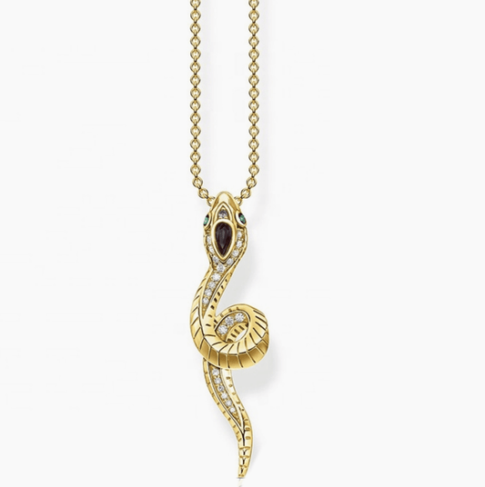 Serpent's Kiss 18K Gold over Sterling Necklace - Loved To Death