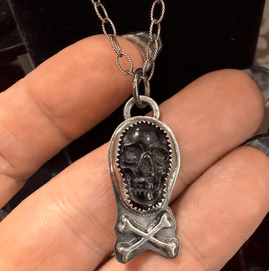 Skull & Crossbones Sterling Necklace - Loved To Death