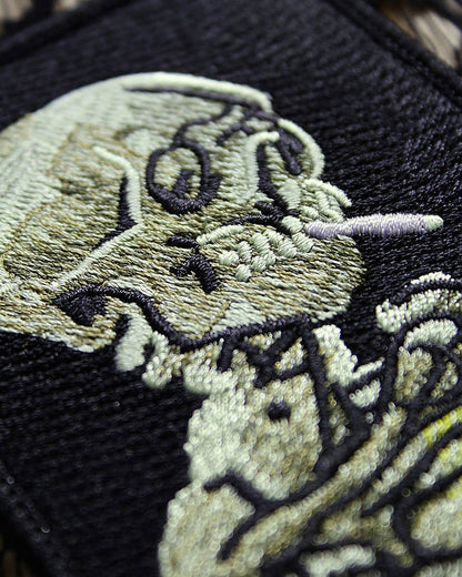 Skull of a Skeleton with Burning Cigarette • Patch - Loved To Death