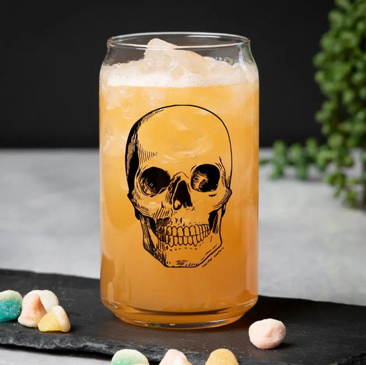 Skull Tall Drink Can Glass - Loved To Death