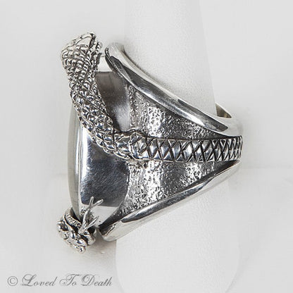 Snake Moonstone Sterling Ring - Loved To Death