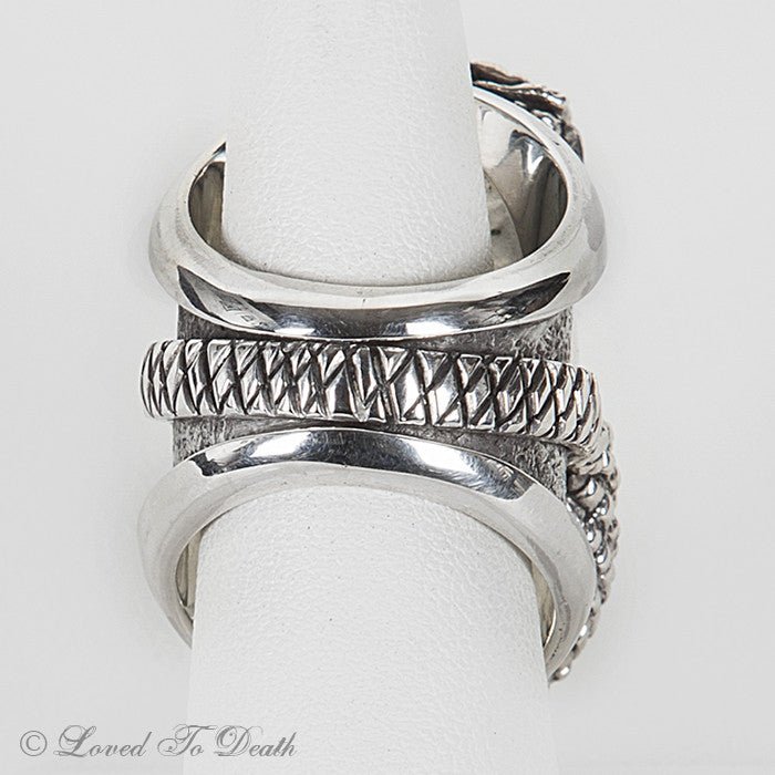 Snake Moonstone Sterling Ring - Loved To Death