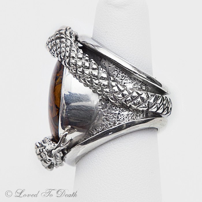 Snake Pietersite (Red) Sterling Ring - Loved To Death