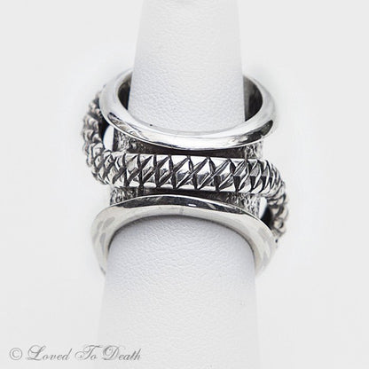 Snake Pietersite (Red) Sterling Ring - Loved To Death