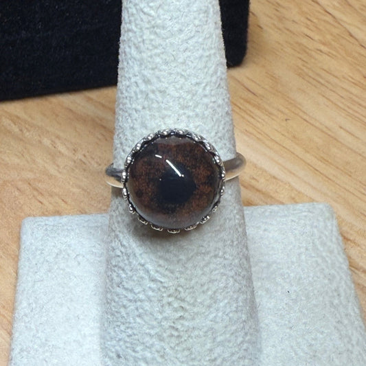 Sterling Crown Bear Eye Ring - Loved To Death