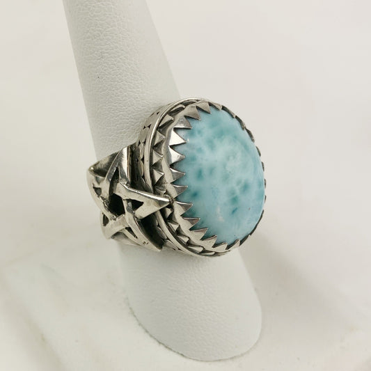 Sterling Larimar Star Ring - Loved To Death