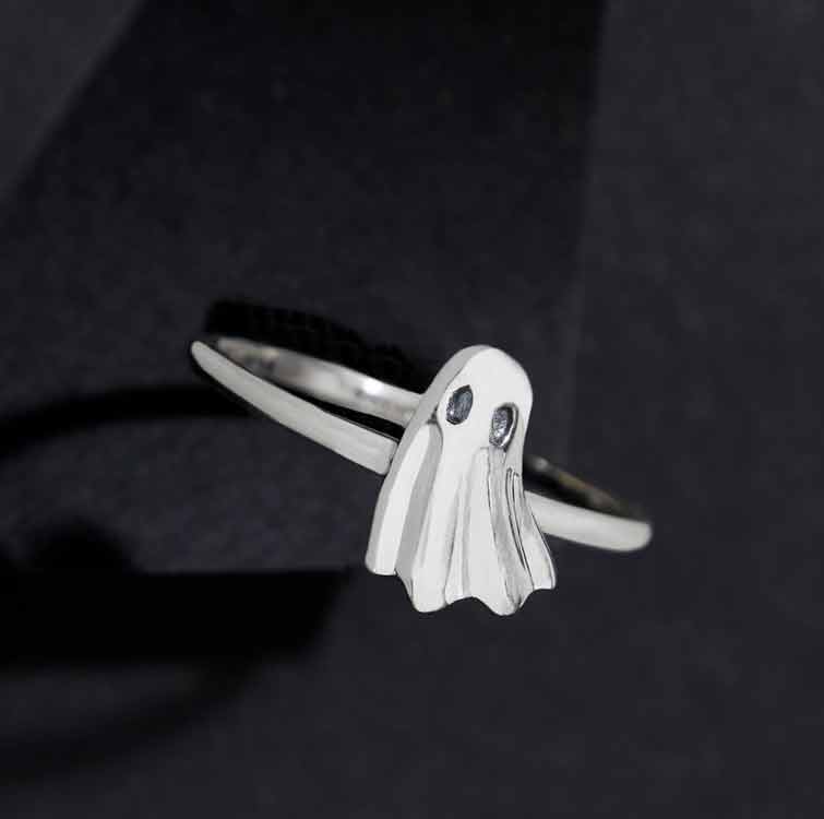 Sterling Silver 3D Ghost Ring - Loved To Death