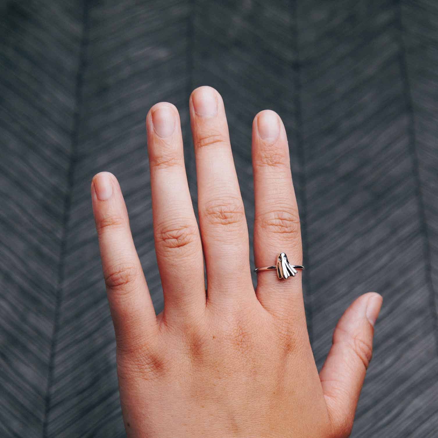 Sterling Silver 3D Ghost Ring - Loved To Death